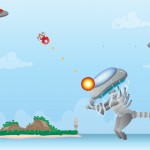 side scrolling shooter game background, characters and assets