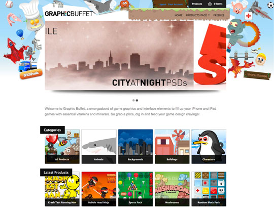 Graphic Buffet Website screen